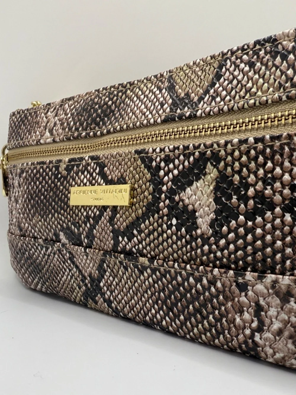 FIERCE ADRIENNE VITTADINI PYTHON WRISTLET/HANDBAG!